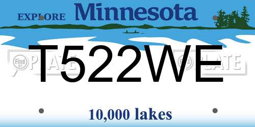 T522WE Minnesota License Plate