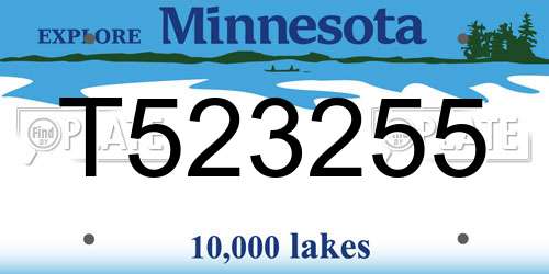T523255 Minnesota License Plate