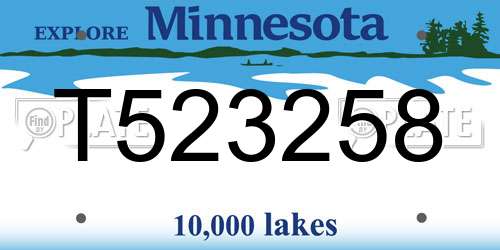 T523258 Minnesota License Plate