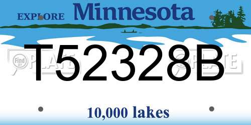 T52328B Minnesota License Plate