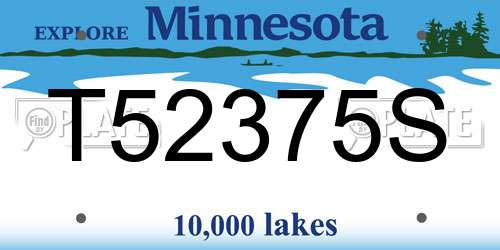 T52375S Minnesota License Plate