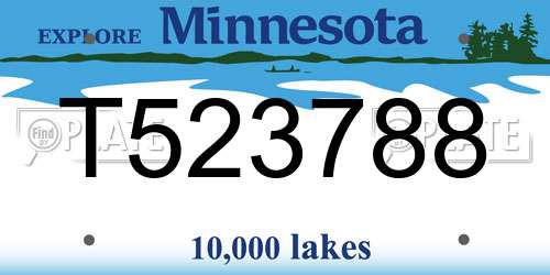 T523788 Minnesota License Plate