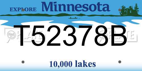 T52378B Minnesota License Plate