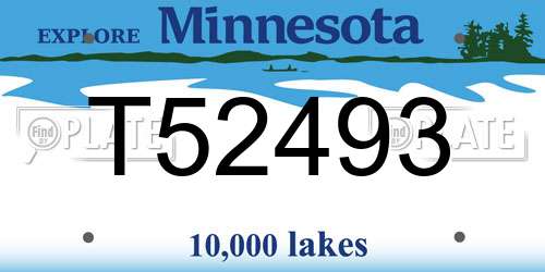 T52493 Minnesota License Plate