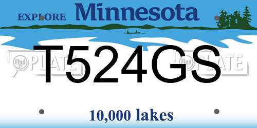 T524GS Minnesota License Plate