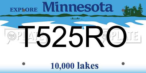 T525RO Minnesota License Plate