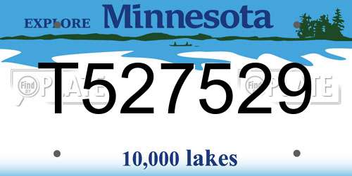 T527529 Minnesota License Plate