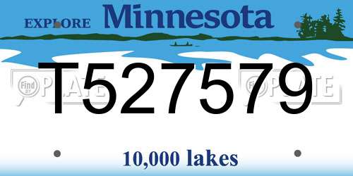 T527579 Minnesota License Plate