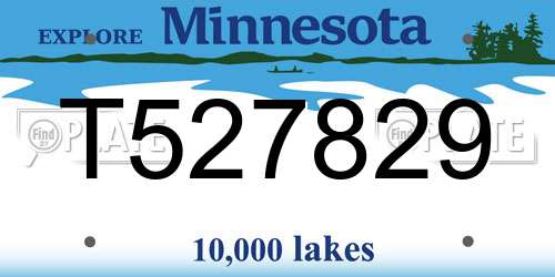 T527829 Minnesota License Plate