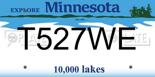 T527WE Minnesota License Plate