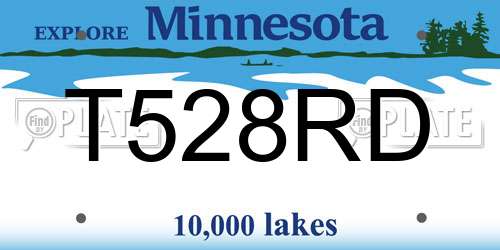 T528RD Minnesota License Plate