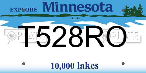 T528RO Minnesota License Plate