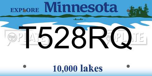 T528RQ Minnesota License Plate