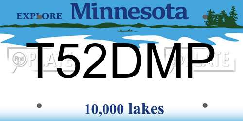 T52DMP Minnesota License Plate
