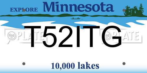 T52ITG Minnesota License Plate