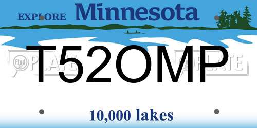 T52OMP Minnesota License Plate