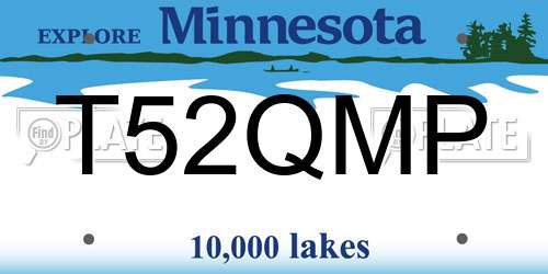 T52QMP Minnesota License Plate