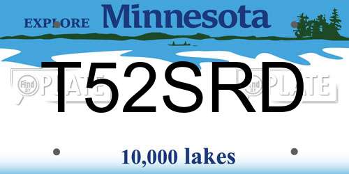 T52SRD Minnesota License Plate