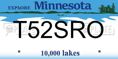 T52SRO Minnesota License Plate