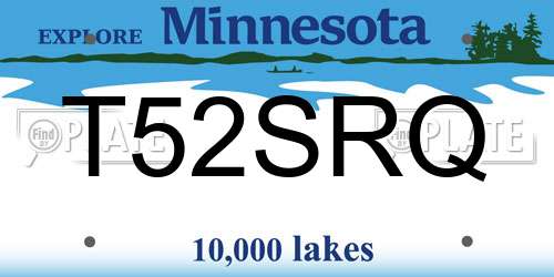 T52SRQ Minnesota License Plate