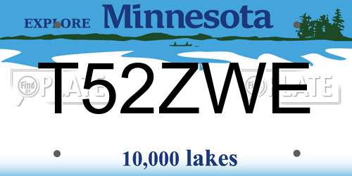 T52ZWE Minnesota License Plate