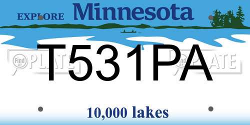T531PA Minnesota License Plate