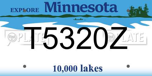 T5320Z Minnesota License Plate