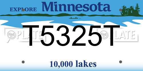 T5325T Minnesota License Plate