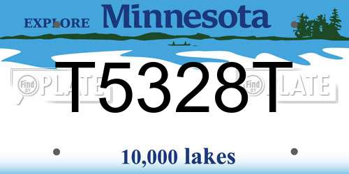 T5328T Minnesota License Plate