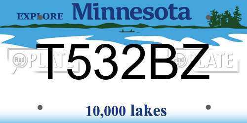 T532BZ Minnesota License Plate