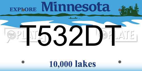 T532DT Minnesota License Plate