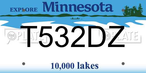 T532DZ Minnesota License Plate
