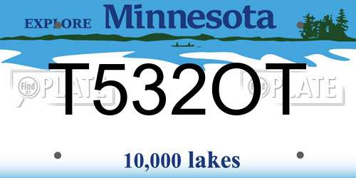 T532OT Minnesota License Plate
