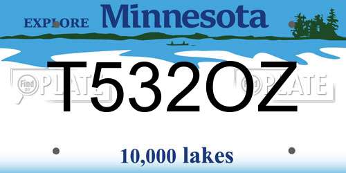 T532OZ Minnesota License Plate