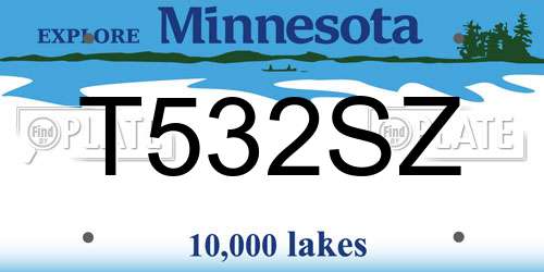 T532SZ Minnesota License Plate