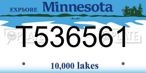 T536561 Minnesota License Plate