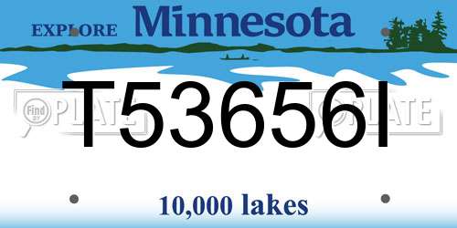 T53656I Minnesota License Plate