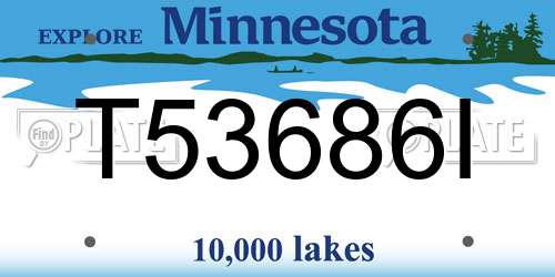 T53686I Minnesota License Plate