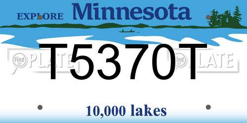 T5370T Minnesota License Plate