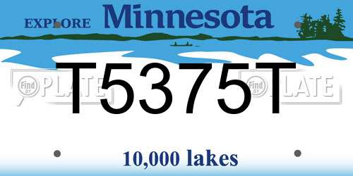 T5375T Minnesota License Plate