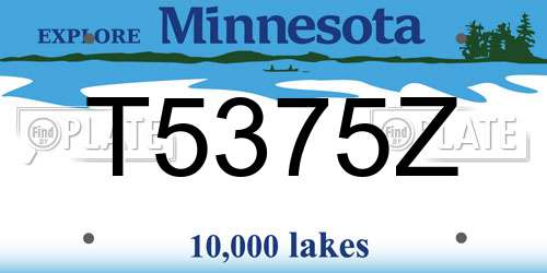 T5375Z Minnesota License Plate