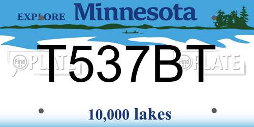 T537BT Minnesota License Plate