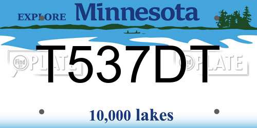 T537DT Minnesota License Plate