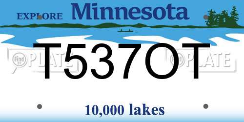 T537OT Minnesota License Plate