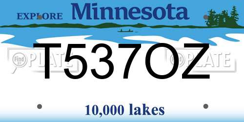 T537OZ Minnesota License Plate