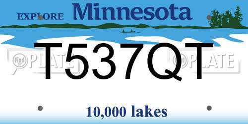 T537QT Minnesota License Plate