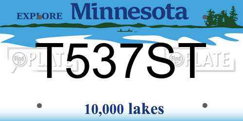 T537ST Minnesota License Plate
