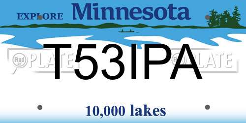 T53IPA Minnesota License Plate