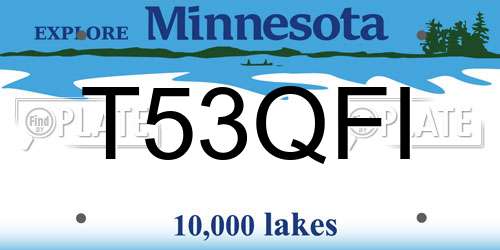 T53QFI Minnesota License Plate
