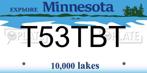 T53TBT Minnesota License Plate